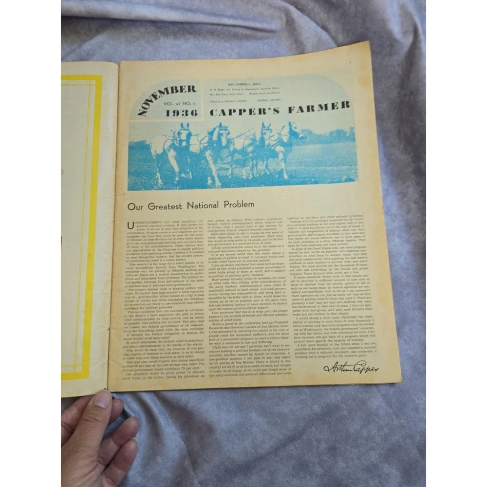 1936 Capper's Farmer Magazine Nov Vol 47 No 11 Clive Vevers Baby Cover